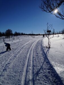 Skiløype ut fra hyttefeltet